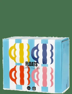 Balvi Muggar & Koppar|Set 4 Kaffekoppar i keramik Floats, blandade färger - Kaffekoppar