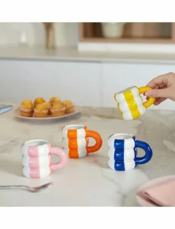 Balvi Muggar & Koppar|Set 4 Kaffekoppar i keramik Floats, blandade färger - Kaffekoppar
