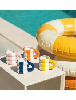 Balvi Muggar & Koppar|Set 4 Kaffekoppar i keramik Floats, blandade färger - Kaffekoppar
