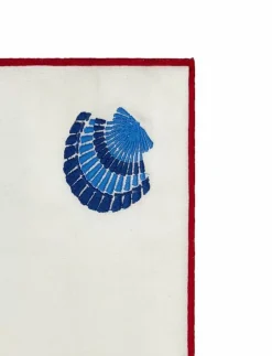 Lexington Home Shell Embroidered Linen/Cotton Napkin - Tygservetter| Kökstextilier|Textilier