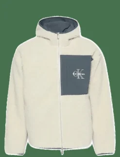 Calvin Klein Jeans Sweatshirts & Huvtröjor|SHERPA FUNNEL NECK FULL ZIP HOOD - Mellanlager