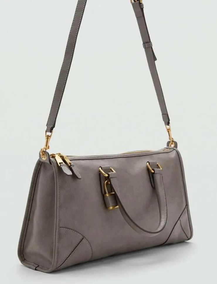 Kvinnor Mango Handväskor|Shiny handbag with handles - Handväskor