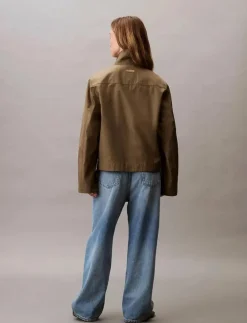 Kvinnor Calvin Klein Jackor & Kappor|SHORT COTTON JACKET - Tunna jackor