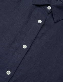 Kvinnor Lexington Clothing Blusar & Skjortor|Short Sleeve Linen Shirt - Linneskjortor