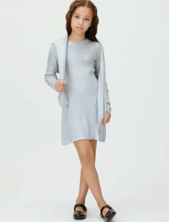 Calvin Klein COATED LS SWEATER DRESS - Långärmade vardagsklänningar|Barn Klänningar & Kjolar
