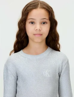 Calvin Klein COATED LS SWEATER DRESS - Långärmade vardagsklänningar|Barn Klänningar & Kjolar