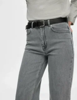 Selected SLFALICE HW WID LONG ELOISE GRE JEA NOOS - Vida byxor|Kvinnor Denimkläder|Jeans