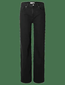 Selected SLFALICE HW WIDE LONG BLACK JEANS NOOS - Vida byxor|Kvinnor Denimkläder|Jeans