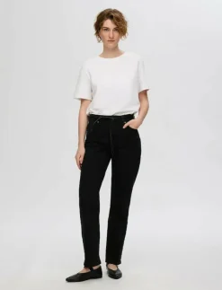 Kvinnor Selected Denimkläder|Jeans|SLFALICE MW STRAIGHT JEANS NOOS - Straight jeans