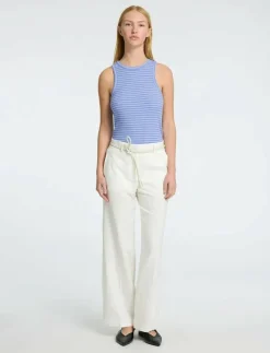 Kvinnor Selected T-Shirts & Toppar|SLFANNA O-NECK STRIPED TANK TOP NOOS - Linnen