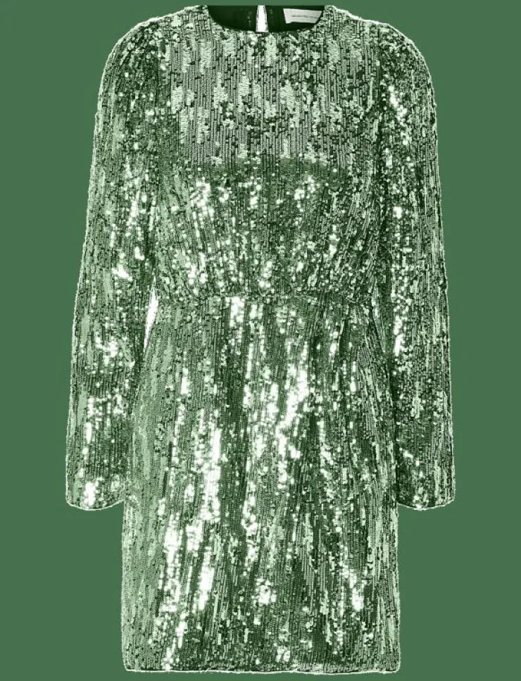 Kvinnor Selected Klänningar|SLFARI-COLYN LS SHORT SEQUINS DRESS B - Korta klänningar