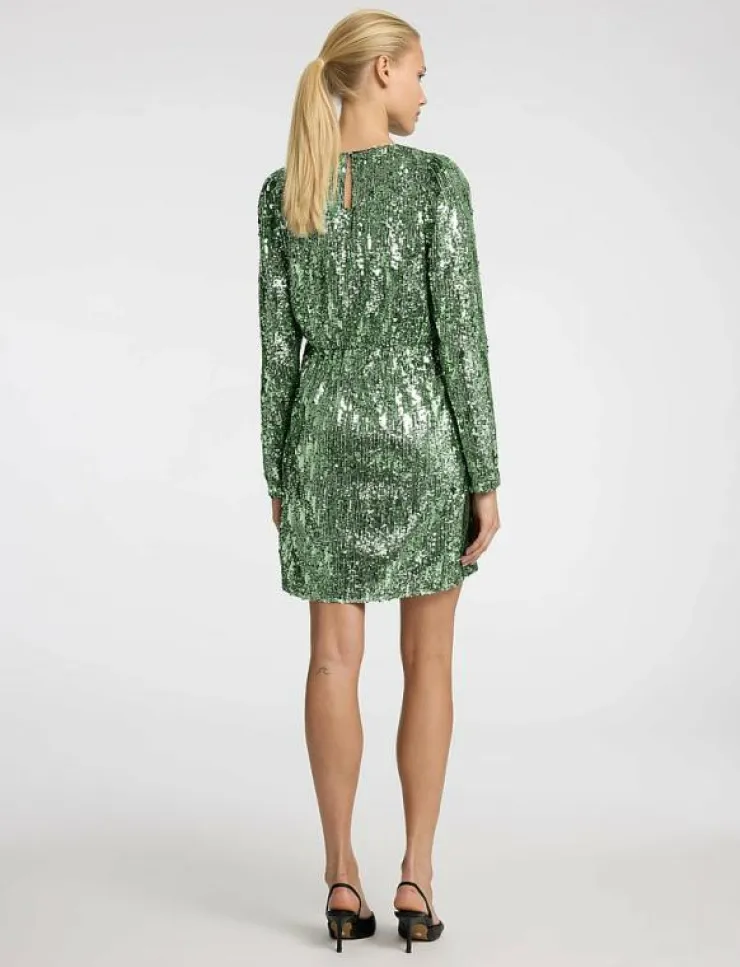 Kvinnor Selected Klänningar|SLFARI-COLYN LS SHORT SEQUINS DRESS B - Korta klänningar