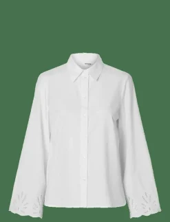 Kvinnor Selected Blusar & Skjortor|SLFDAHLIA LS BRODERI SHIRT NOOS - Långärmade