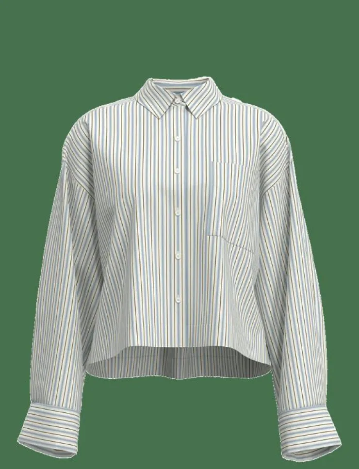 Selected SLFDAN-ASTHA LS CROPPED SHIRT EX - Långärmade|Kvinnor Blusar & Skjortor