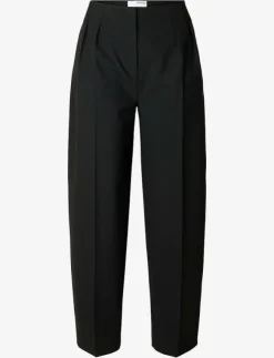 Kvinnor Selected Byxor|SLFELOISE HW BARREL PANT - Byxor