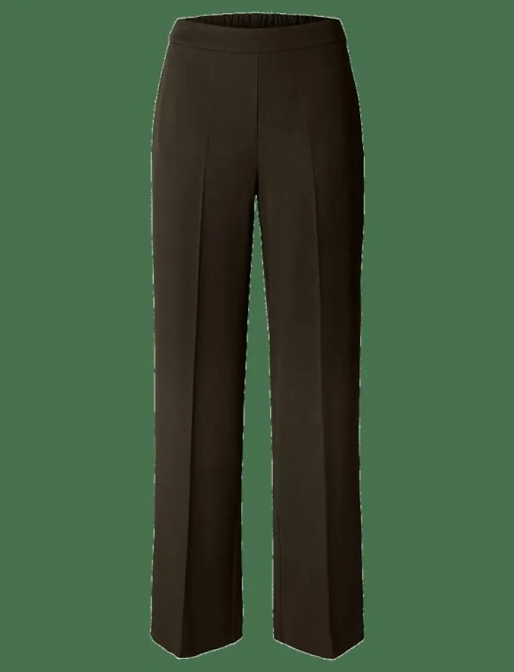 Selected SLFEMMA-TARA MW WIDE PANT NOOS - Kostymbyxor|Kvinnor Byxor