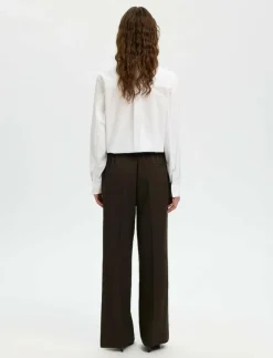 Selected SLFEMMA-TARA MW WIDE PANT NOOS - Kostymbyxor|Kvinnor Byxor