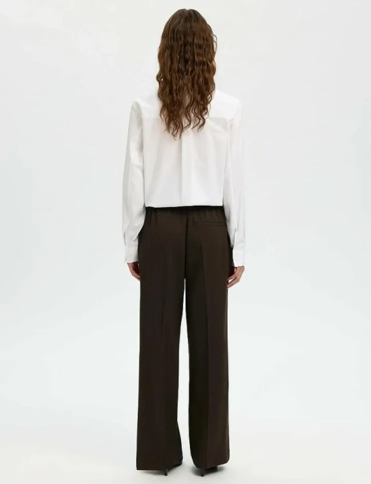 Selected SLFEMMA-TARA MW WIDE PANT NOOS - Kostymbyxor|Kvinnor Byxor