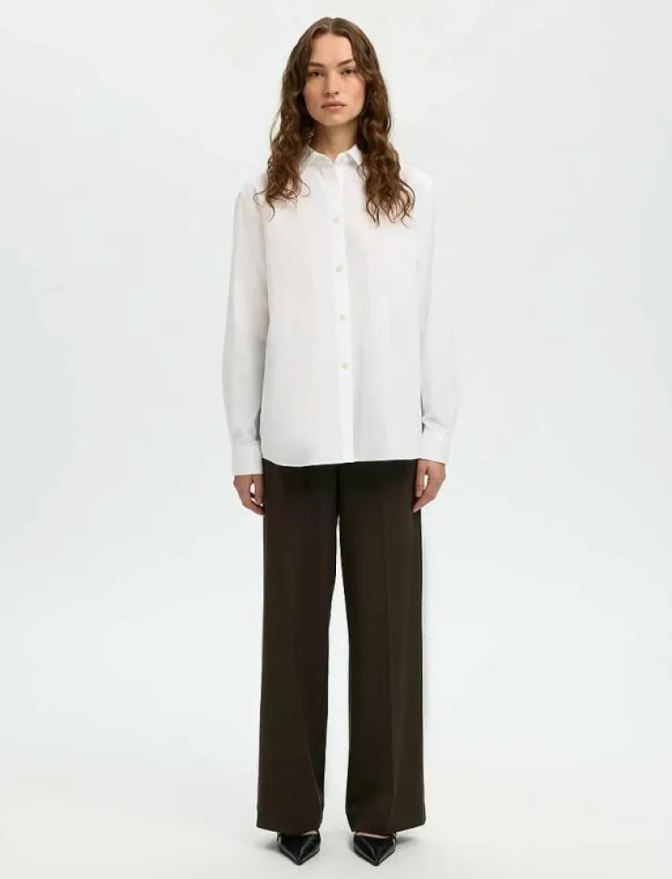 Selected SLFEMMA-TARA MW WIDE PANT NOOS - Kostymbyxor|Kvinnor Byxor