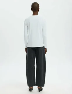 Kvinnor Selected Kläder|Plus Size & Curvy|SLFESSENTIAL LS O-NECK TEE NOOS - Långärmade toppar