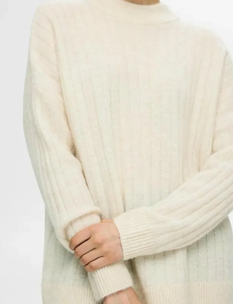 Kvinnor Selected Stickat|SLFMALINE LS KNIT HIGH NECK NOOS - Stickat