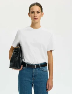 Kvinnor Selected Plus Size & Curvy|SLFRELAX COLWOMAN SS MOCK NECK TEE NOOS - T-shirts