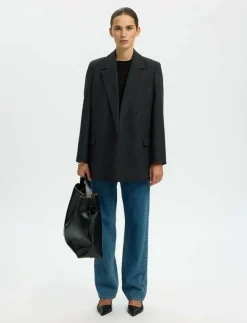 Kvinnor Selected Kläder|T-Shirts & Toppar|SLFRELAX COLWOMAN SS MOCK NECK TEE NOOS - T-shirts
