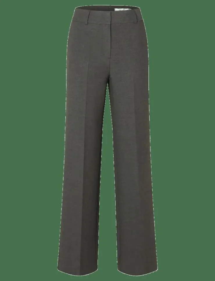 Selected SLFRITA MW WIDE PANT DGM N NOOS - Kostymbyxor|Kvinnor Kläder|Plus Size & Curvy