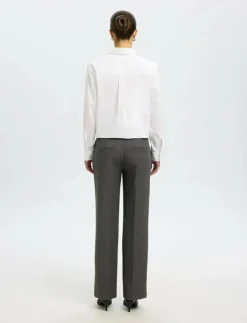 Selected SLFRITA MW WIDE PANT DGM N NOOS - Kostymbyxor|Kvinnor Kläder|Plus Size & Curvy