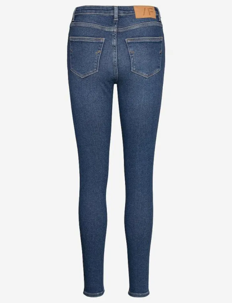 Kvinnor Selected Denimkläder|Jeans|SLFSOPHIA MW SKINNY DARK BLU JEAN U NOOS - Skinny Jeans