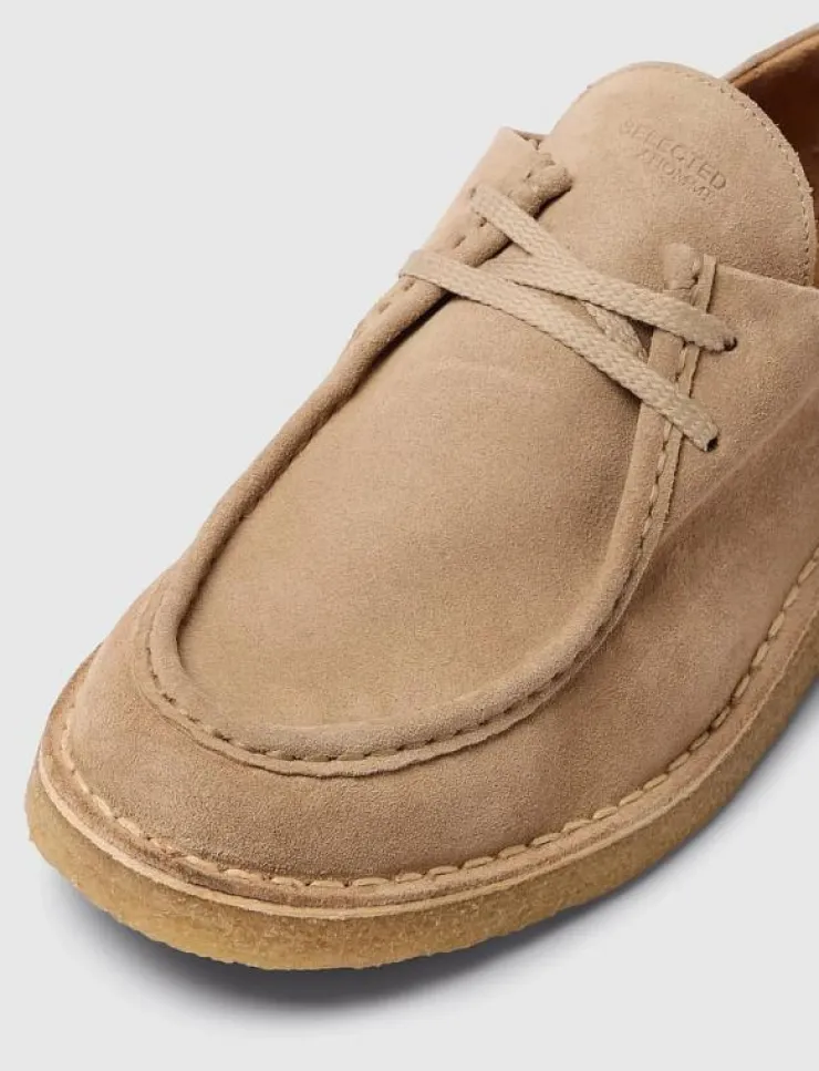 Selected Finskor|SLHCHRISTIAN SUEDE WEDGE MOC-TOE SHOE - Moc toe skor