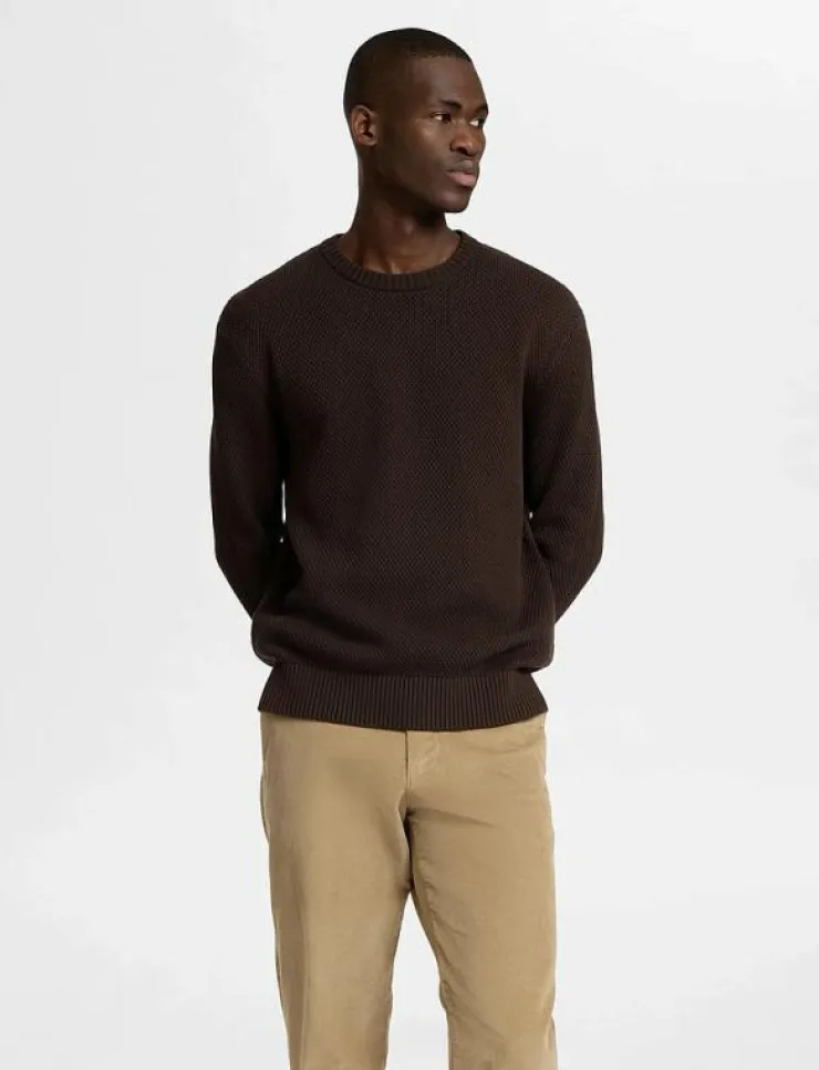 Selected Stickat|SLHHENNY LS KNIT RELAXED CREW NECK - Rundhalsad