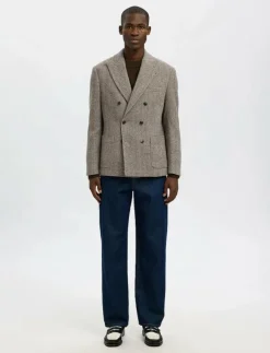 Selected SLHREG-MORRIS HBONE WOOL BLEND DB BLZ - Dubbelknäppta kavajer| Kostymer & Kavajer