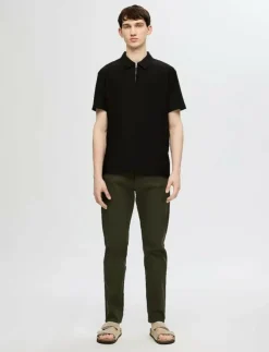 Selected Pikéer|SLHRELAX-PLISSE HALF ZIP SS POLO EX - Kortärmade pikéer