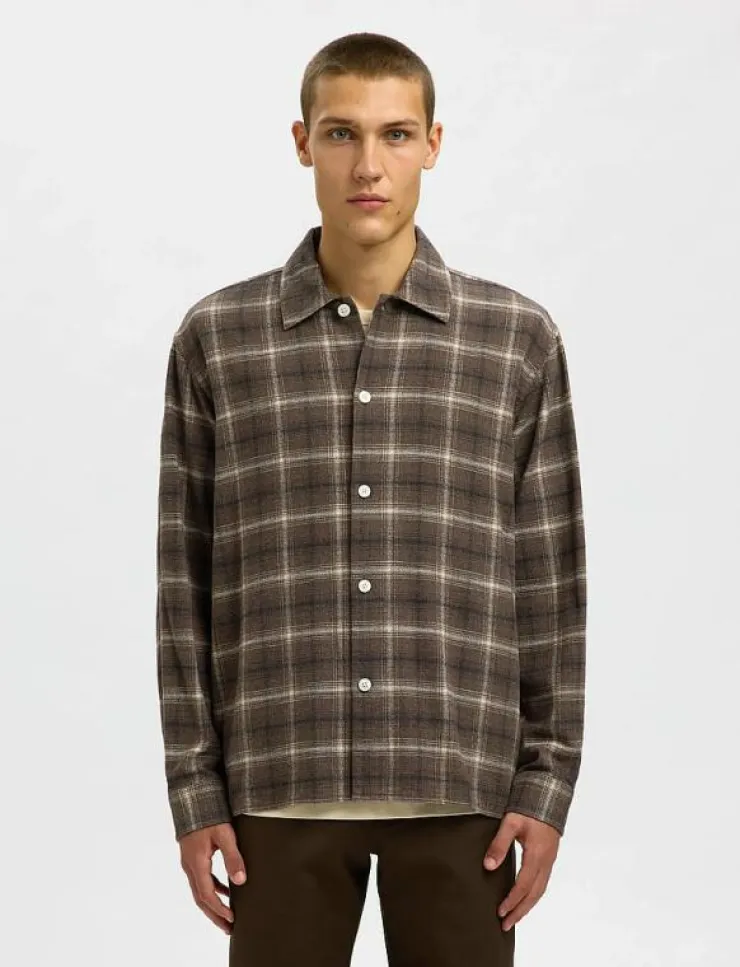 Selected SLHRLXEDWIN CHECK LIGHT OVERSHIRT - Rutiga skjortor| Overshirts