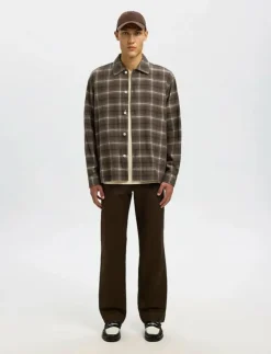Selected SLHRLXEDWIN CHECK LIGHT OVERSHIRT - Rutiga skjortor| Overshirts