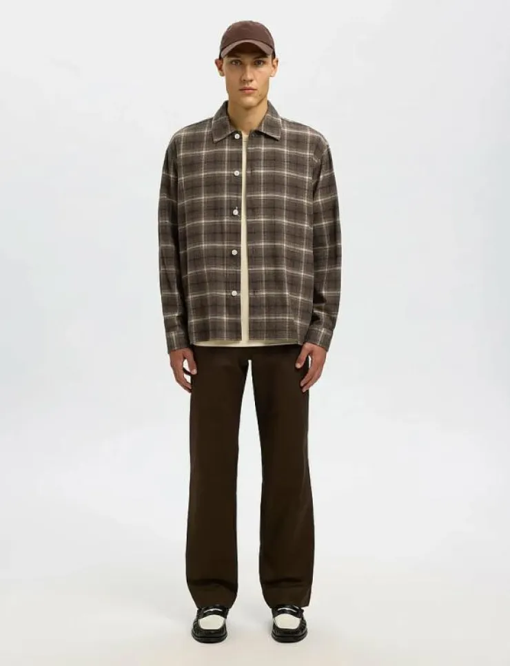 Selected SLHRLXEDWIN CHECK LIGHT OVERSHIRT - Rutiga skjortor| Overshirts
