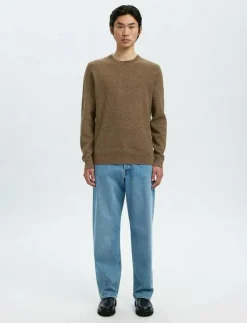 Selected SLHROSS LS KNIT STRUCTURE CREW NECK NOOS - Rundhalsad| Stickat