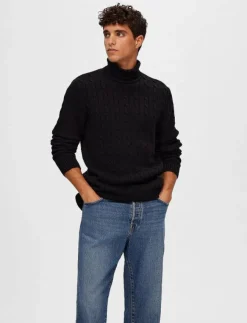 Selected SLHRYAN STRUCTURE ROLL NECK - Polokrage| Stickat