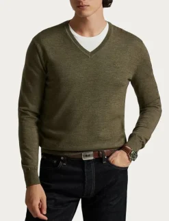 Polo Ralph Lauren Slim Fit Washable Wool V-Neck Sweater - V-ringat| Stickat