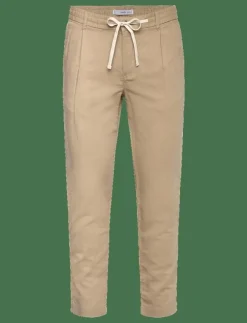 Mango Byxor|Slim-fit trousers with drawstring - Linnebyxor
