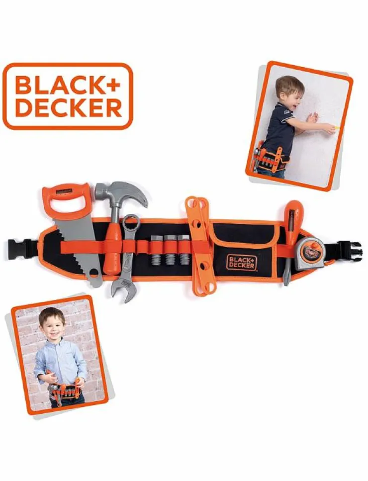 Barn Smoby Rollspel|Black+Decker Verktygsbälte i tyg - Leksaksverktyg