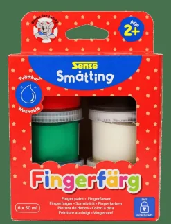 Sense SMÅTTING FINGERFÄRG 6P - Färg|Barn Rita & Pyssla