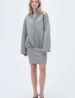 Kvinnor REMAIN Birger Christensen Sweatshirts|SOFT ZIPPED JACKET - Mellanlager
