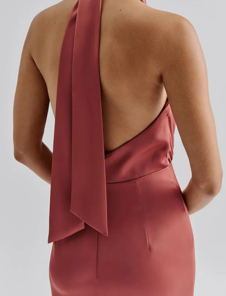 Malina Solange open back halterneck midi dress - Midiklänningar|Kvinnor Plus Size & Curvy|Klänningar
