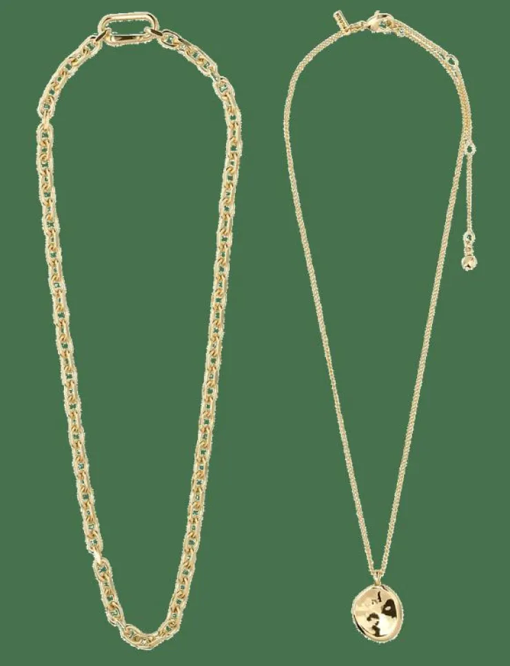 Pilgrim SPARKLE necklace 2-in-1 set, gold-plated - Halsband med hänge|Kvinnor Smycken|Smycken