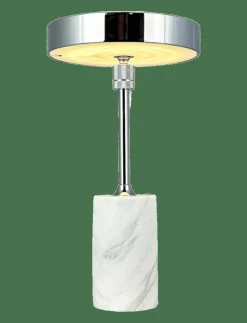 Dyberg Larsen Lampor|Starlight LED rechargeable table lamp chrome white marble - Bordslampor