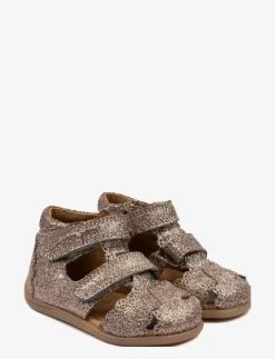 Pom Pom Starters Two Velcro Scalloped Sand - Sandaler|Barn Sandaler