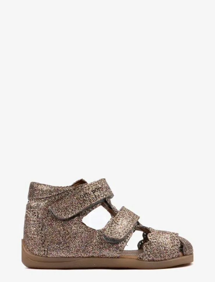 Pom Pom Starters Two Velcro Scalloped Sand - Sandaler|Barn Sandaler