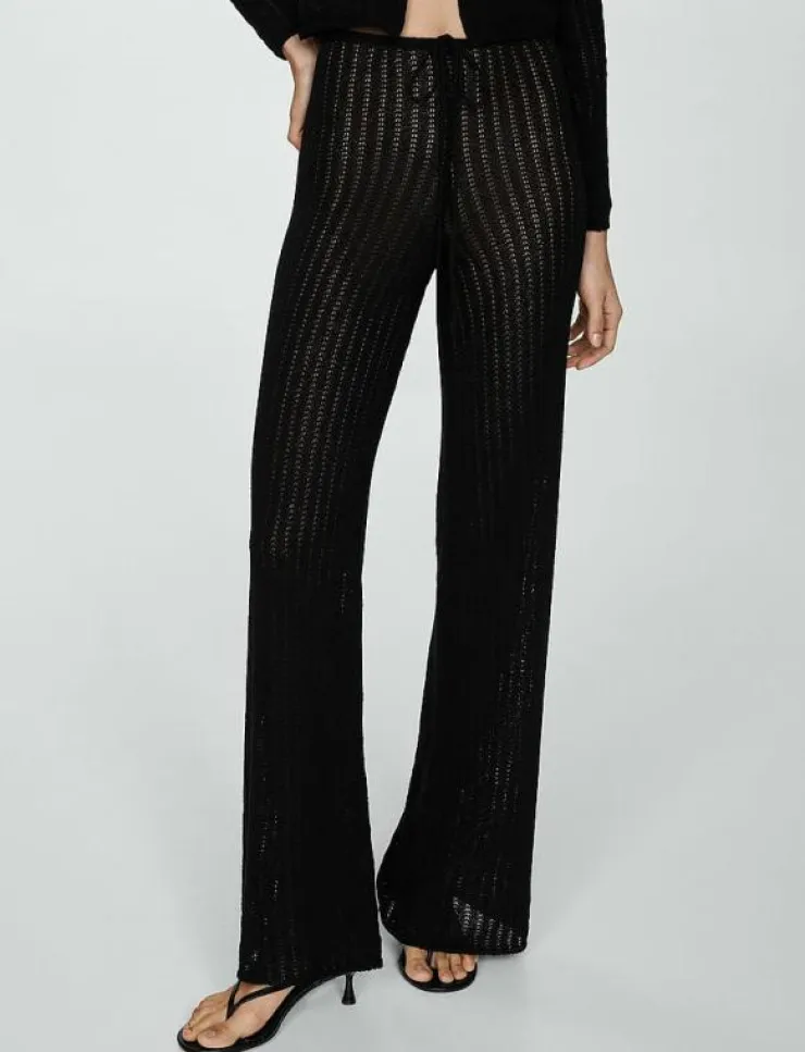 Mango Straight knitted trousers - Raka byxor|Kvinnor Byxor